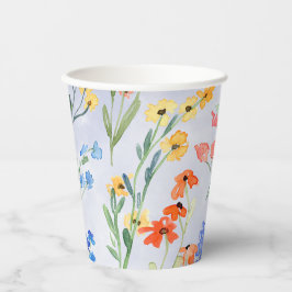 Farbenfrohe Frühlingsmesse Wildblume Wiese Pappbecher