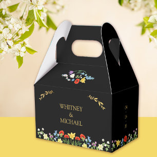 Farbenfrohe Frühlingssonne Rustikale Blumenhochzei Geschenkschachtel