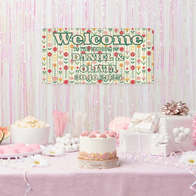 Farbenfrohe Frühlingssortierung Wildblume Banner (Party)