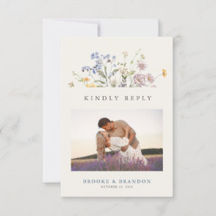 Farbenfrohe Frühlingsstiftung Wildblume Meadow Wed RSVP Karte