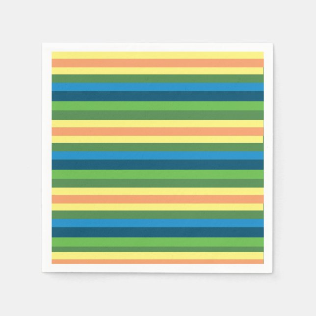 Farbenfrohe Frühlingsstimmung Lines Napkins Serviette (Vorderseite)