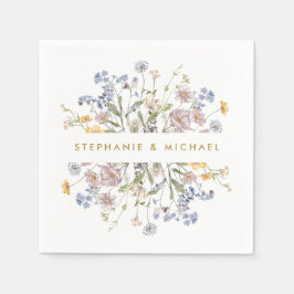 Farbenfrohe Frühlingsstimmung Wildblume Meadow Gol Serviette