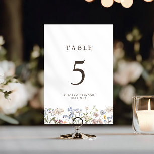 Farbenfrohe Frühlingswiesen-Hochzeit Tischnummer