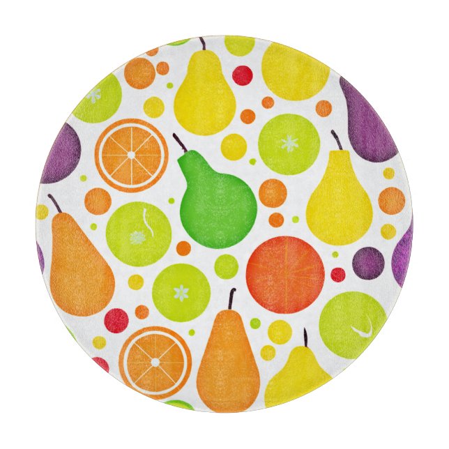 Farbenfrohe Fruitful Vibranful Art Schneidebrett (Vorderseite)