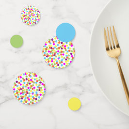 Farbenfrohe Fun Blau Grün Gelbe Polka-Punkte Konfetti