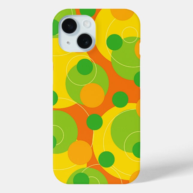 Farbenfrohe Fun Circles Polka Dots Citrus Limon Gr Case-Mate iPhone Hülle (Rückseite)