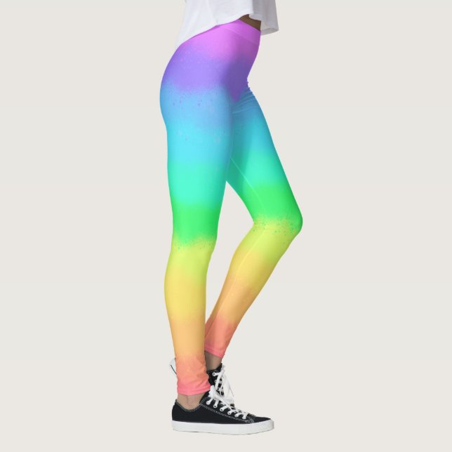 Farbenfrohe Fun Gefärbte Krawatte Regenbogen Yoga  Leggings (Rechts)