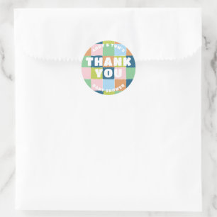 Farbenfrohe Fun Gender Neutral Blocks Vielen Dank Runder Aufkleber
