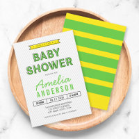 Farbenfrohe Fun Grün und Gelb Moderne Babydusche