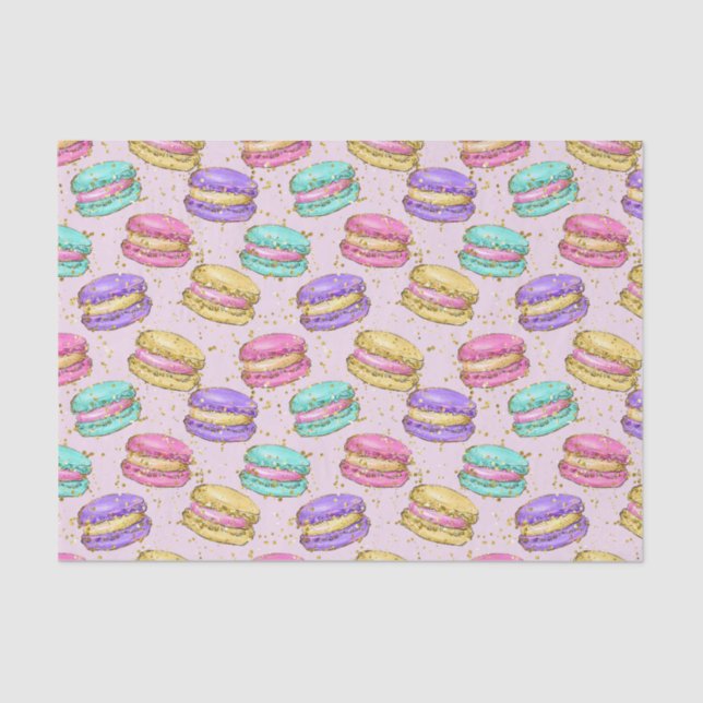 Farbenfrohe Fun Imitate Glitzer Macaron Cookies Mu Seidenpapier (Vorderseite)