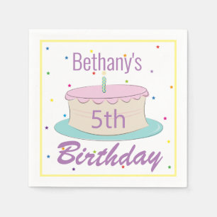 Farbenfrohe Fun Kindergeburtstag Cake Party Serviette