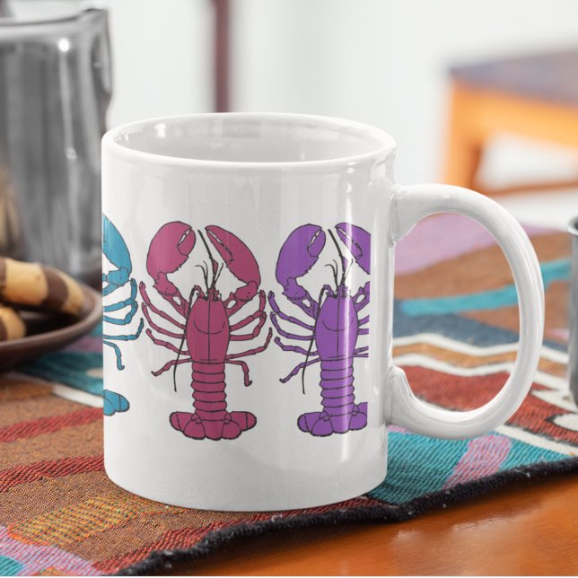 Farbenfrohe Fun Lobster Crustaceanca Kaffeetasse (Von Creator hochgeladen)