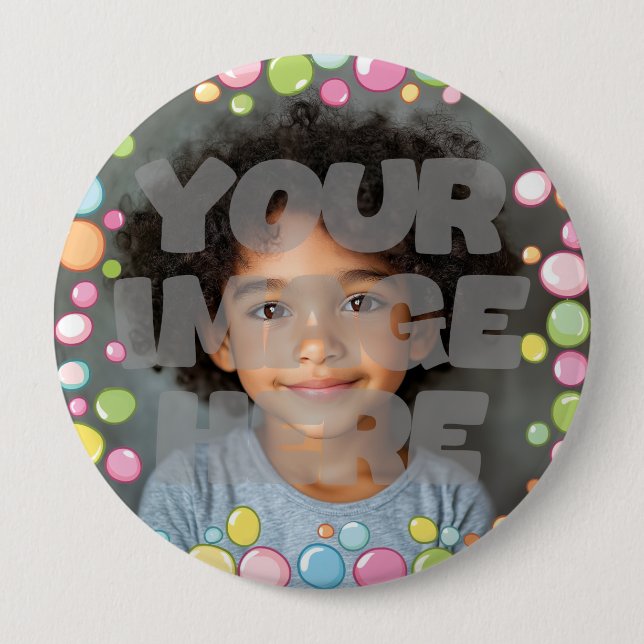 Farbenfrohe Fun Pastel Blase Rahmen Border für Fot Button (Vorderseite)