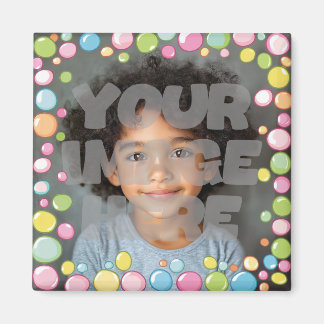 Farbenfrohe Fun Pastel Blase Rahmen Border für Fot Magnet