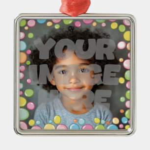 Farbenfrohe Fun Pastel Blase Rahmen Border für Fot Ornament Aus Metall