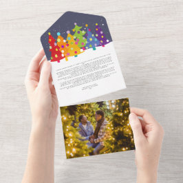 Farbenfrohe Fun Rainbow Gay Pride Weihnachtsbaumka All In One Einladung