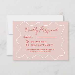 Farbenfrohe Fun Retro Whimsical Minimalistisch Wed RSVP Karte