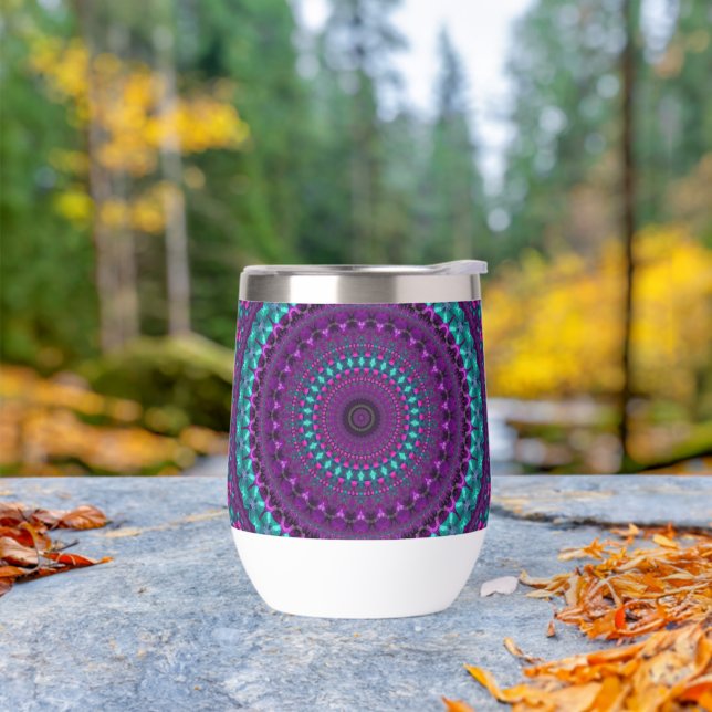 Farbenfrohe Funkelnd Jewel Tone Mandala (Außenbereich)