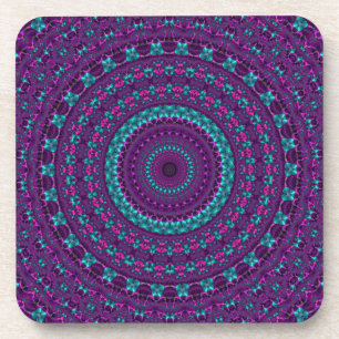 Farbenfrohe Funkelnd Jewel Tone Mandala Getränkeuntersetzer