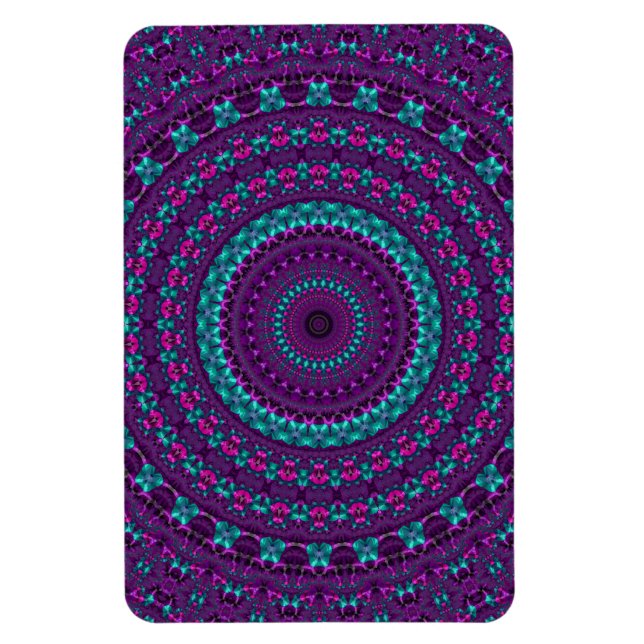 Farbenfrohe Funkelnd Jewel Tone Mandala Magnet (Vertikal)
