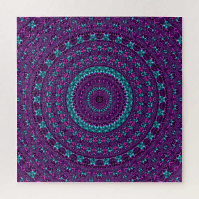 Farbenfrohe Funkelnd Jewel Tone Mandala Puzzle (Vertikal)
