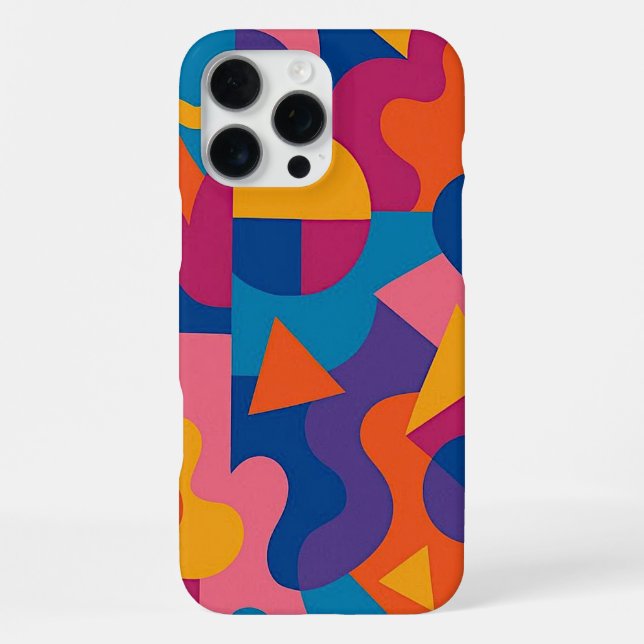 Farbenfrohe Funky Amorphe Formen Art Pattern iPhone Hülle (Rückseite)