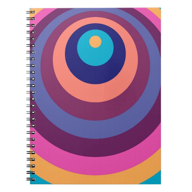 Farbenfrohe Funky Stripes Modernes geometrisches M Notizblock (Vorderseite)