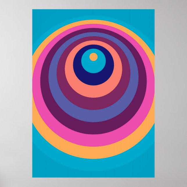 Farbenfrohe Funky Stripes Modernes geometrisches M Poster (Vorne)