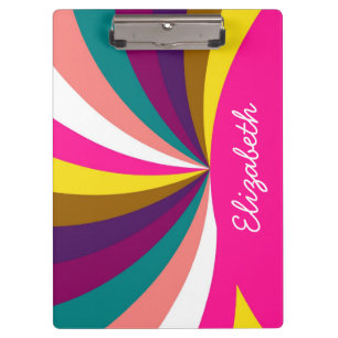 Farbenfrohe Funky Stripes Muster Klemmbrett