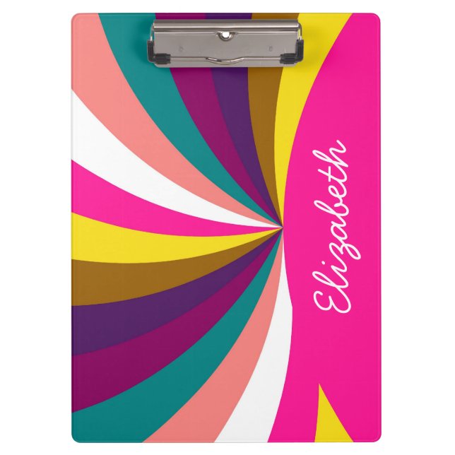 Farbenfrohe Funky Stripes Muster Klemmbrett (Vorderseite)