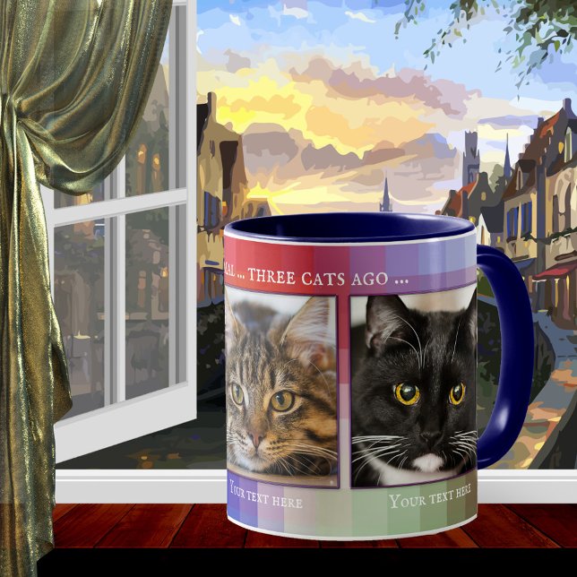 Farbenfrohe Funny Cats Custom Foto Tasse (Von Creator hochgeladen)