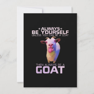 Farbenfrohe Funny Goat-Geschenk Einladung