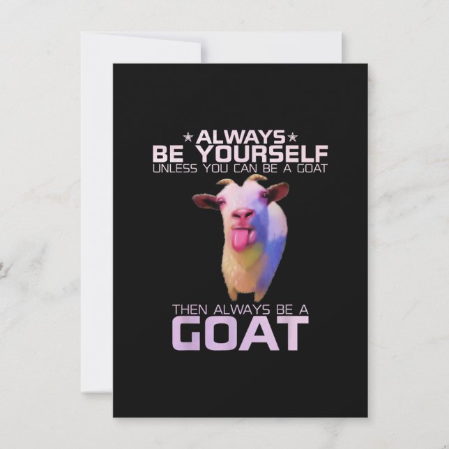 Farbenfrohe Funny Goat-Geschenk Einladung (Vorderseite)