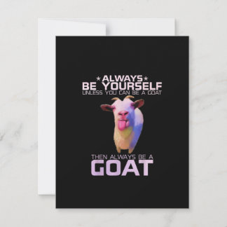 Farbenfrohe Funny Goat-Geschenk Einladung