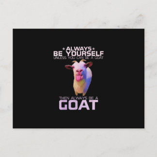 Farbenfrohe Funny Goat-Geschenk Einladungspostkarte