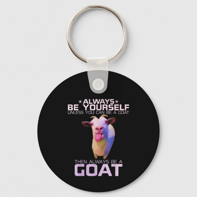 Farbenfrohe Funny Goat-Geschenk Schlüsselanhänger (Vorderseite)