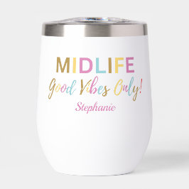 Farbenfrohe Funny Midlife Good Vibes 50. Geburtsta