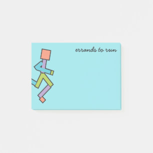 Farbenfrohe Funny Runner Text Template Post-it Klebezettel