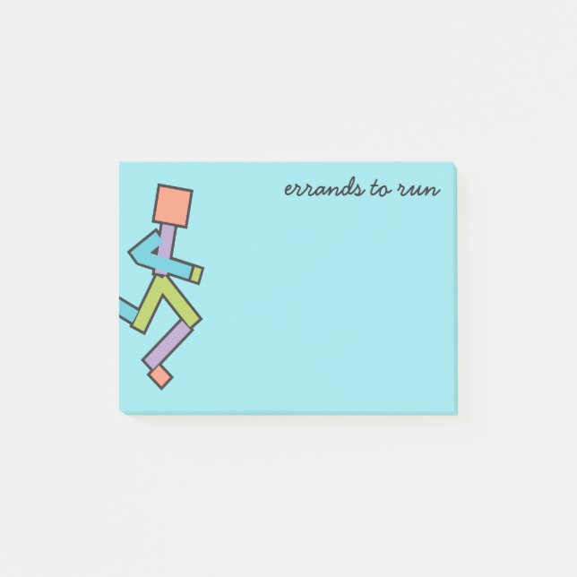 Farbenfrohe Funny Runner Text Template Post-it Klebezettel (Vorderseite)