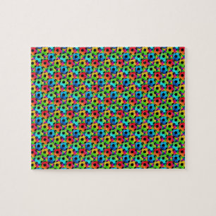 Farbenfrohe Fußball-Balls Futbol Jigsaw Puzzle