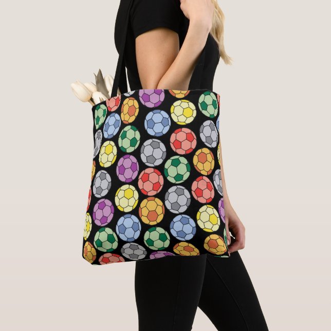 Farbenfrohe Fußball-Muster Tote-Tasche (Von Nahem)