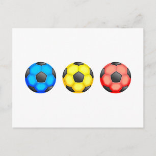 Farbenfrohe Fußballbälle Postkarte