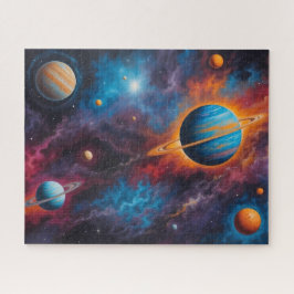farbenfrohe Galaxie mit Sternen, Planeten und Nebe Puzzle