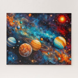 farbenfrohe Galaxie mit Sternen, Planeten und Nebe Puzzle