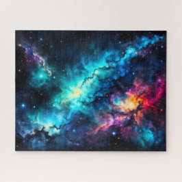 farbenfrohe Galaxie mit Sternen und Nebel Puzzle