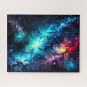 farbenfrohe Galaxie mit Sternen und Nebel Puzzle