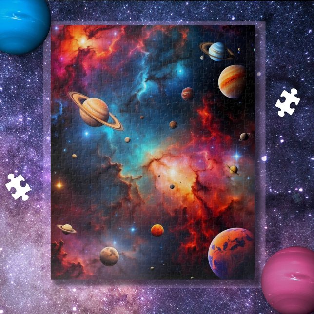 farbenfrohe Galaxie mit Sternen und Nebel Puzzle (Von Creator hochgeladen)