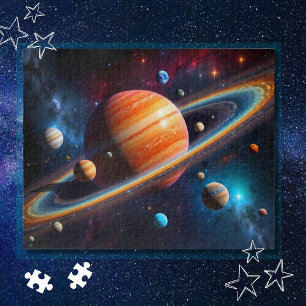 farbenfrohe Galaxie mit Sternen und Nebel Puzzle
