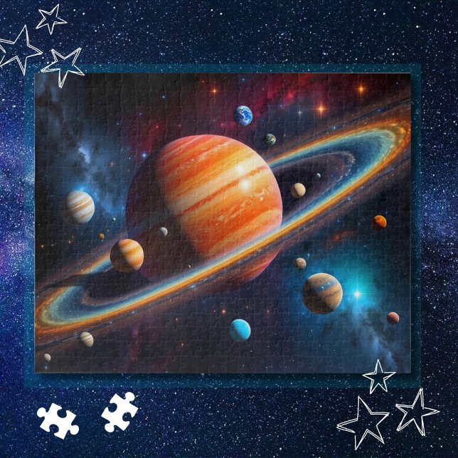 farbenfrohe Galaxie mit Sternen und Nebel Puzzle (Von Creator hochgeladen)