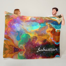 Farbenfrohe Galaxie Nebel Personalisiert Fleecedecke